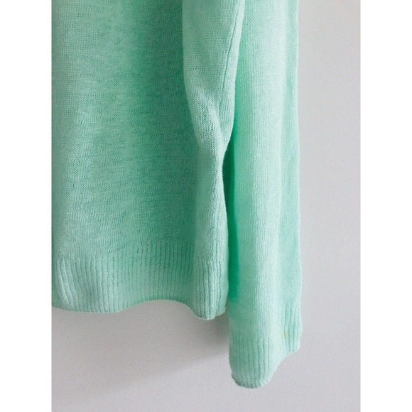 Madewell | Studio Linen Sweater Womens L Blue Pullover Long Sleeves Crewneck - Picture 9 of 10